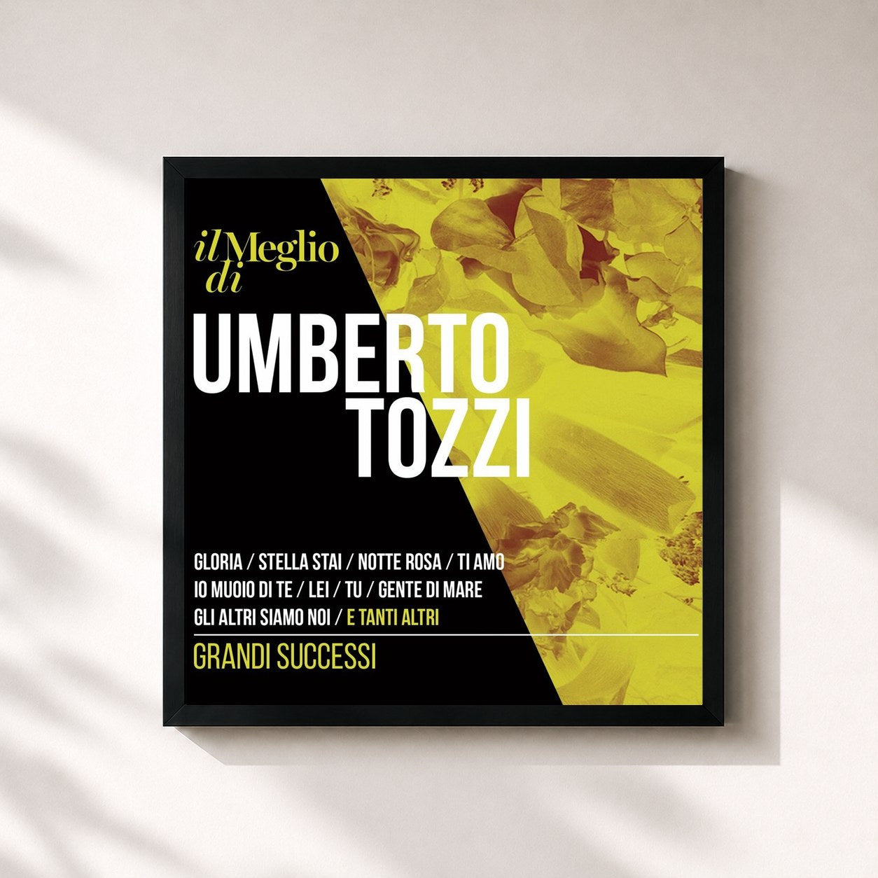 #noir Tableau carré de l'album Il Meglio Di Umberto Tozzi: Grandi Successi de Umberto Tozzi, cadre noir 32x32 cm