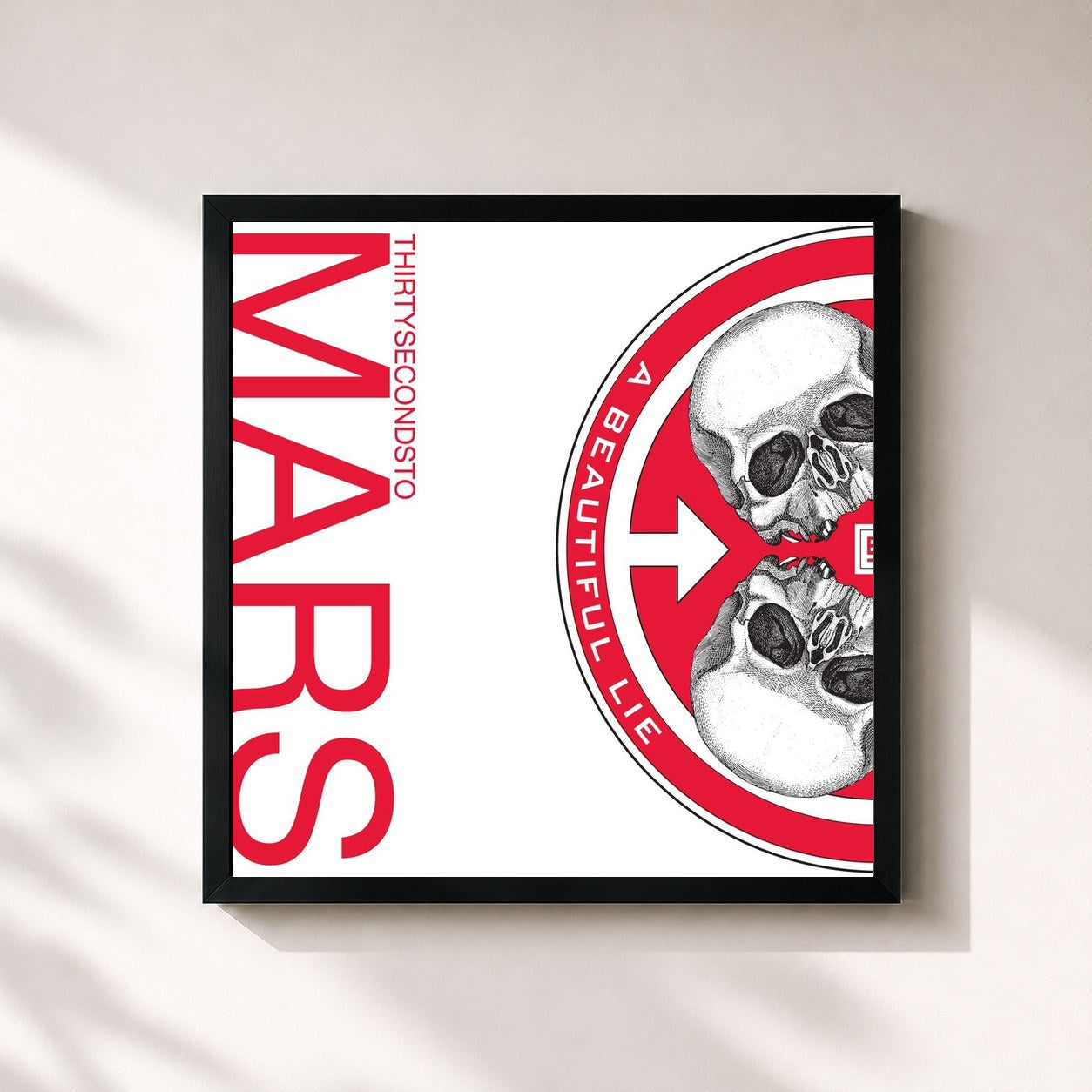 #noir A Beautiful Lie by Thirty Seconds to Mars as a square framed art print, black 32x32 cm frame