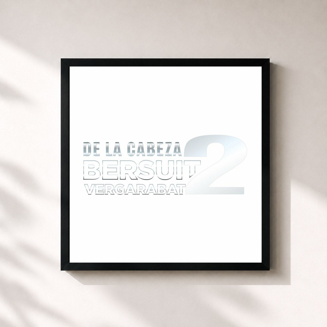 #noir Tableau carré de l'album De la Cabeza 2 de Bersuit Vergarabat, cadre noir 32x32 cm