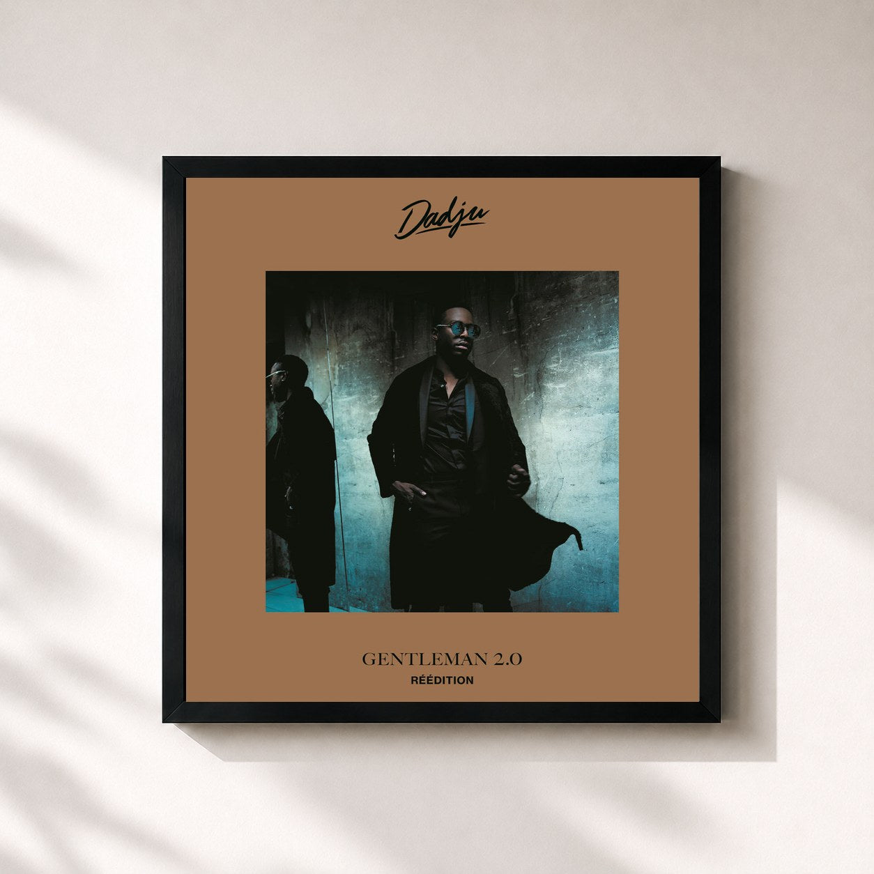 #noir Tableau carré de l'album Gentleman 2.0 (Réédition) de Dadju, cadre noir 32x32 cm