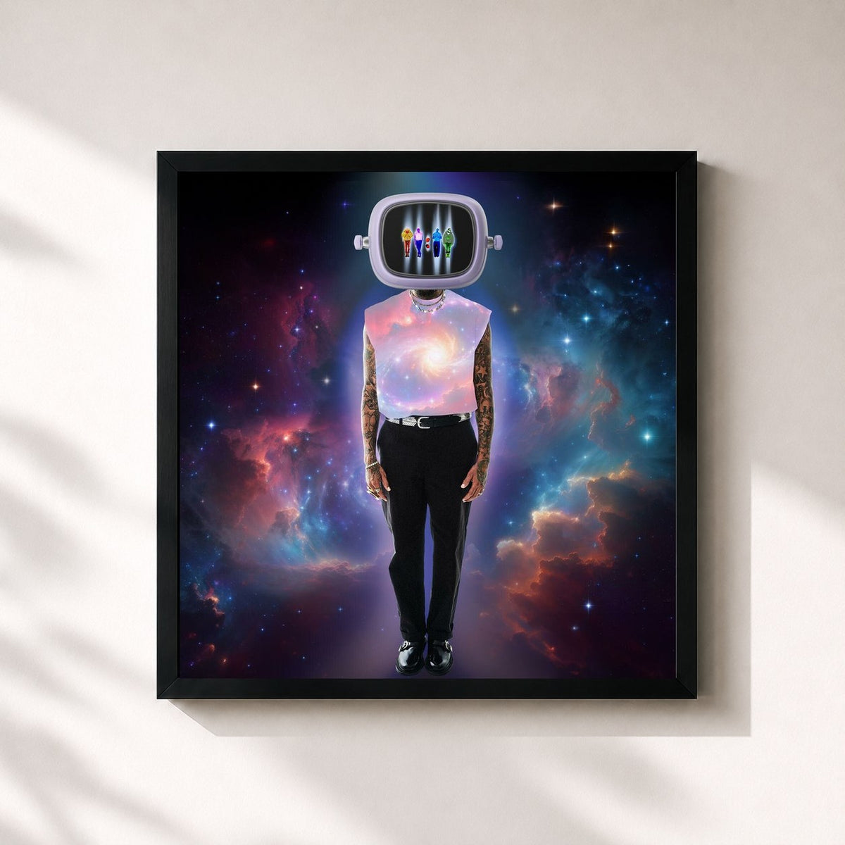 #noir Tableau carré de l'album 11:11 (Deluxe) de Chris Brown, cadre noir 32x32 cm