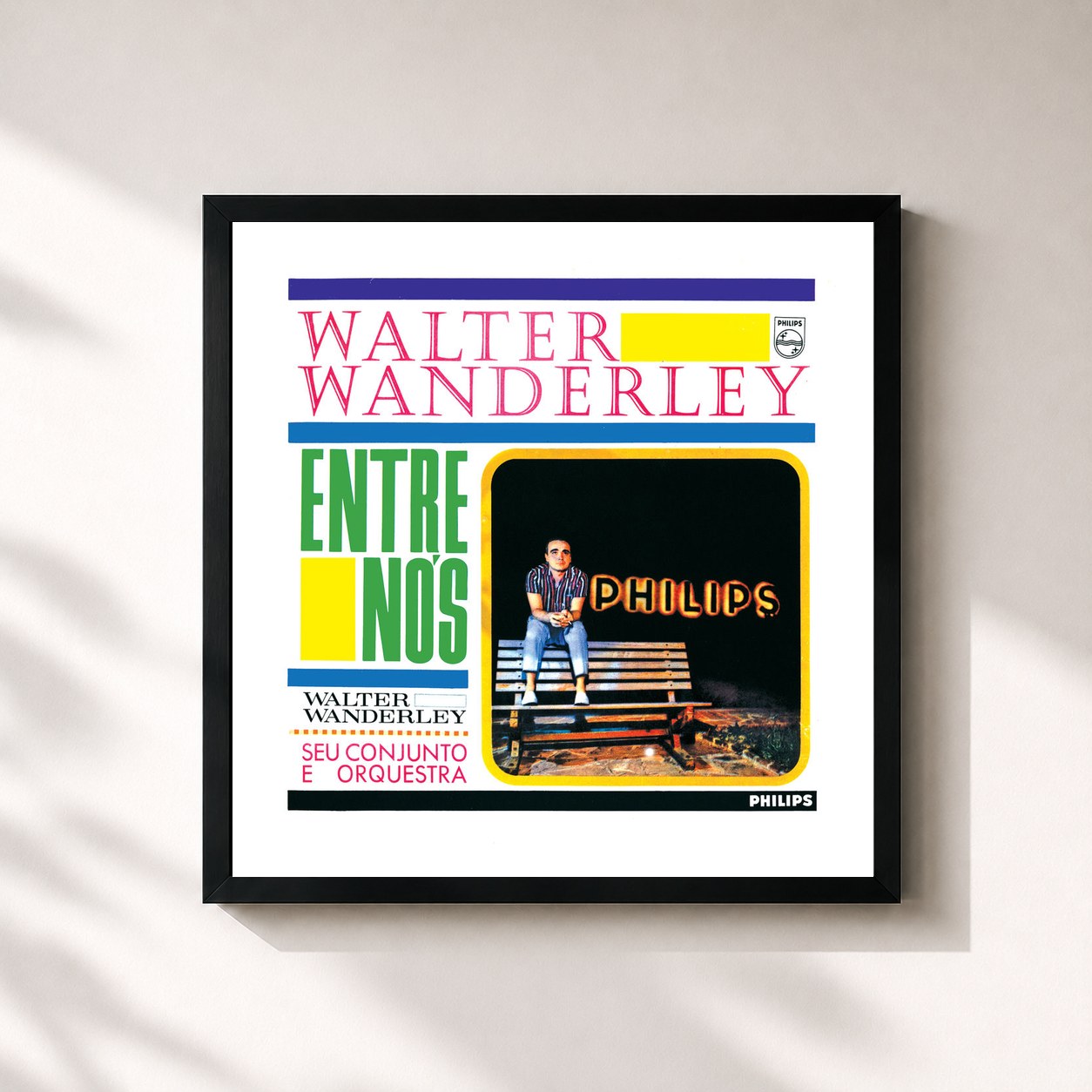 #noir Tableau carré de l'album Walter Wanderley, Seu Conjunto E Orquestra - Entre Nós de Walter Wanderley, cadre noir 32x32 cm