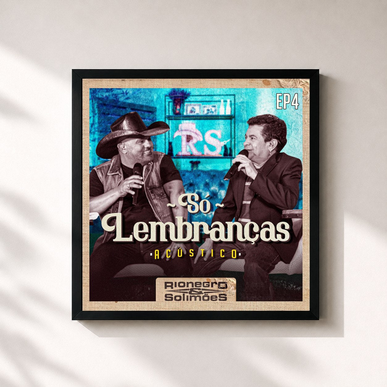 #noir Tableau carré de l'album Só Lembranças - EP 4 de Rionegro & Solimões, cadre noir 32x32 cm