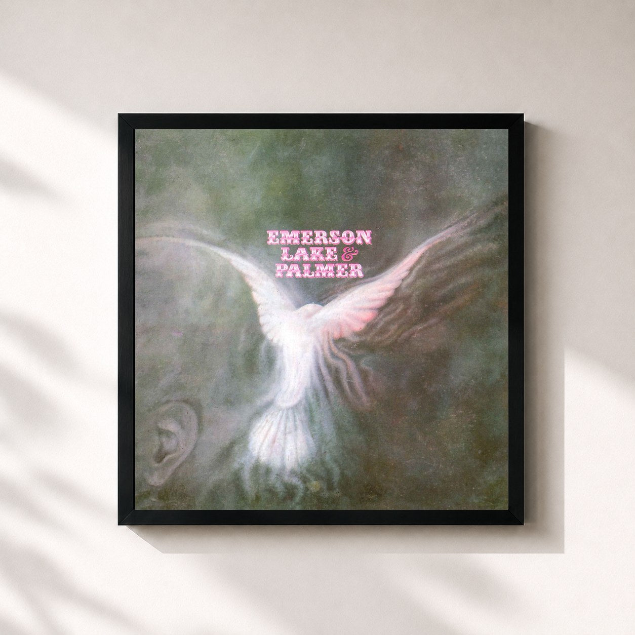 #noir Tableau carré de l'album Emerson, Lake & Palmer de Emerson, Lake & Palmer, cadre noir 32x32 cm