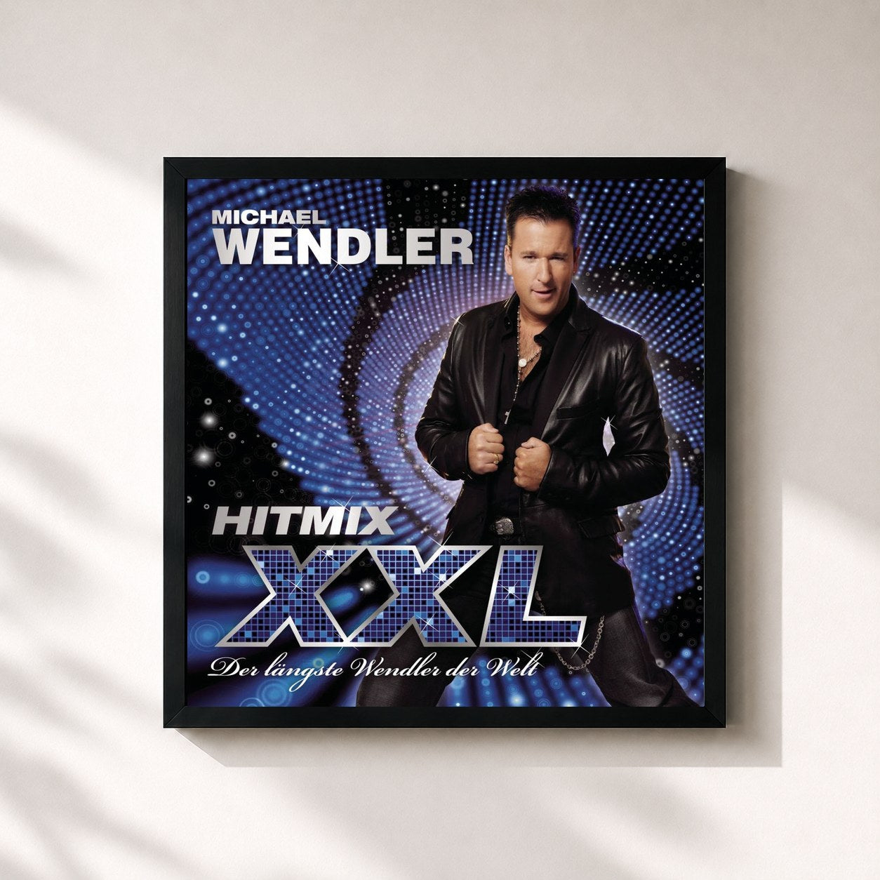 #noir Tableau carré de l'album Hitmix XXL - der längste Wendler der Welt de Michael Wendler, cadre noir 32x32 cm