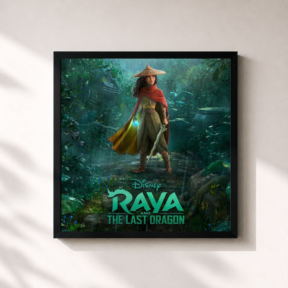 #noir Raya and the Last Dragon (Original Motion Picture Soundtrack) by James Newton Howard as a square framed art print, black 32x32 cm frame