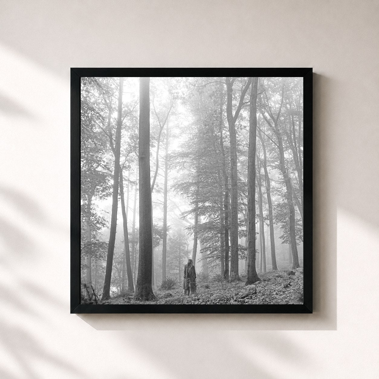 #noir Tableau carré de l'album folklore de Taylor Swift, cadre noir 32x32 cm