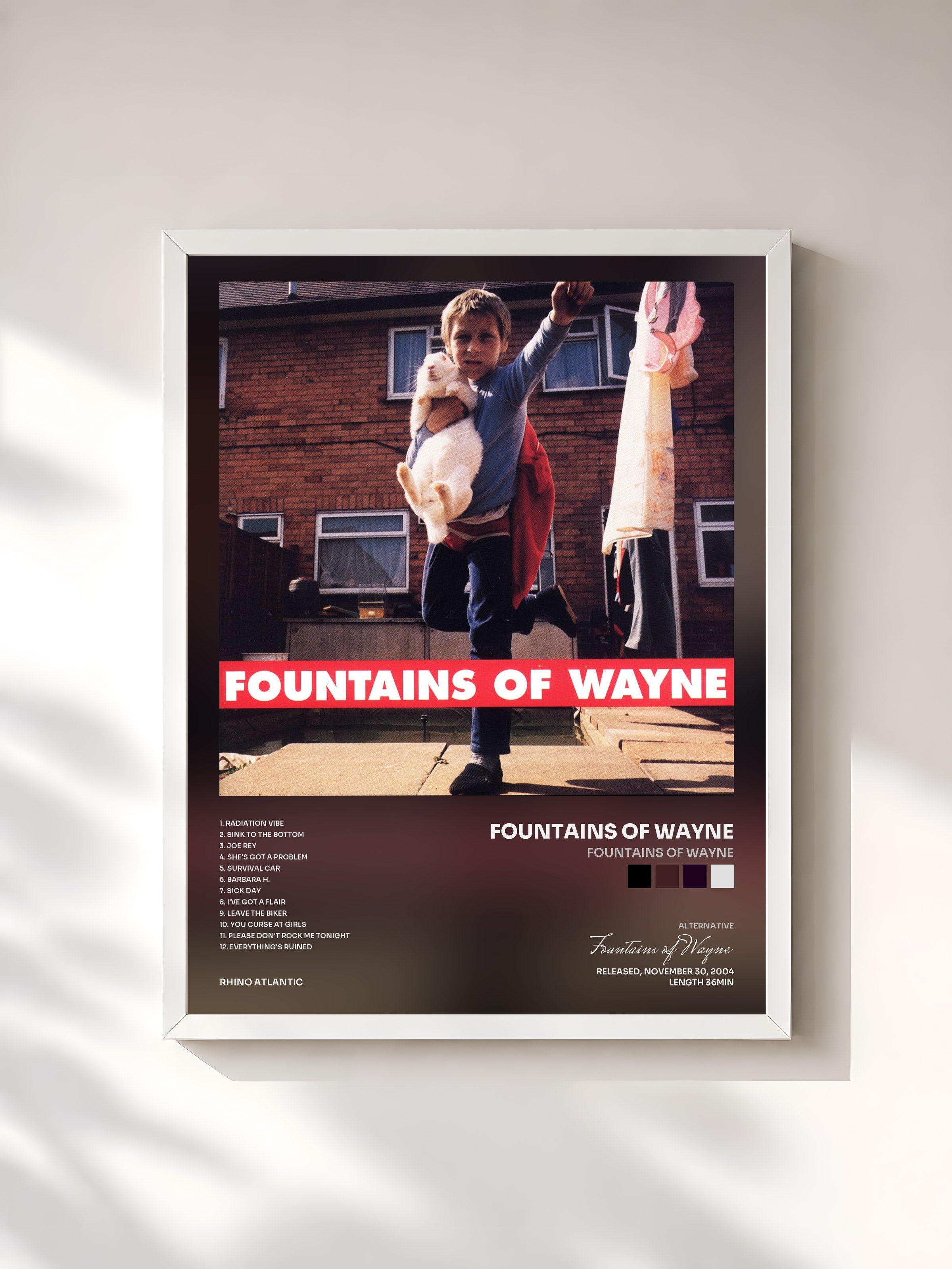 #blanc Tableau de l'album Fountains of Wayne de Fountains of Wayne, cadre blanc, imprimé et encadré en France