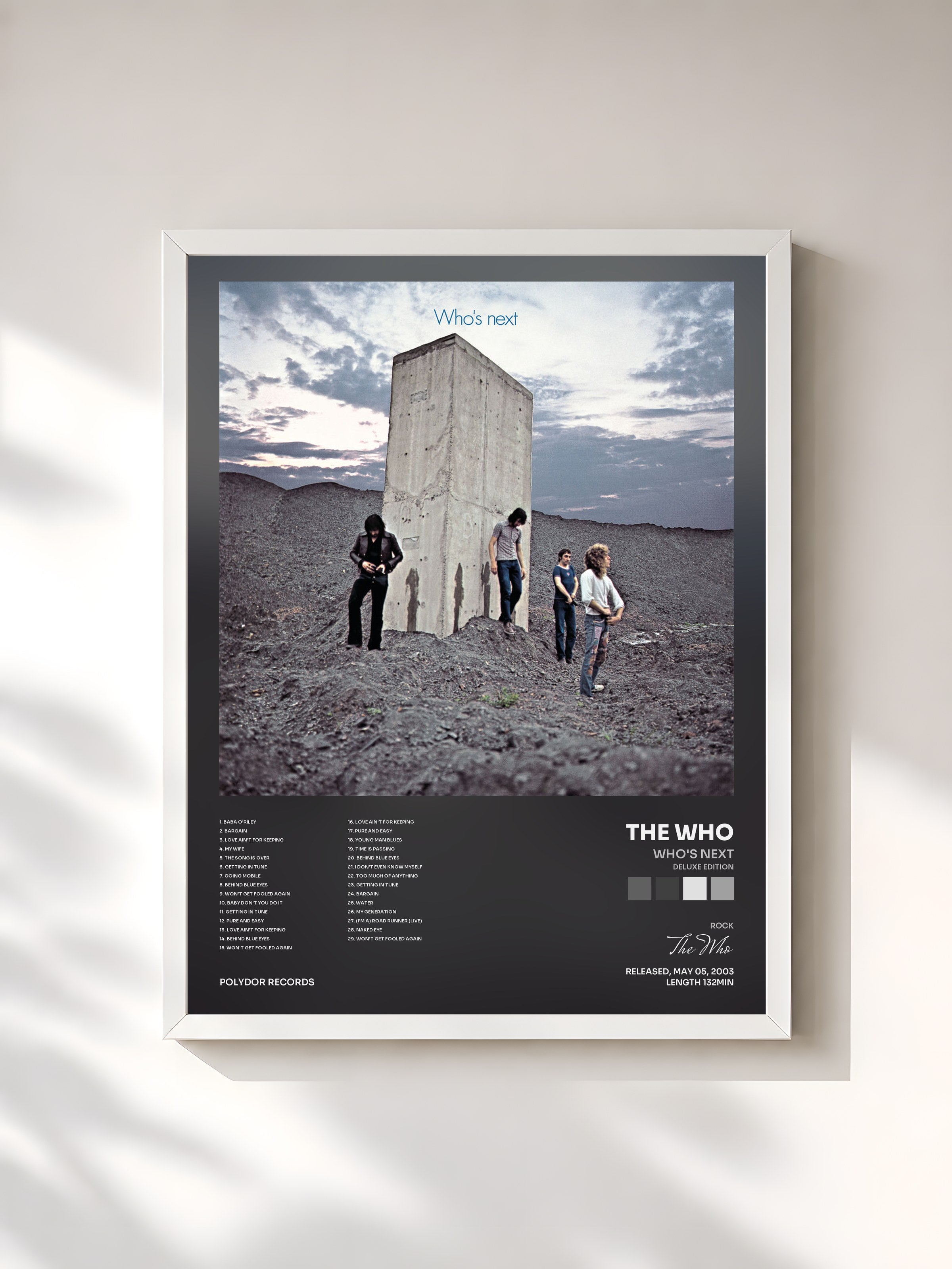 #blanc Who's Next (Deluxe Edition) by The Who as a framed art print, white frame, printed and framed in France