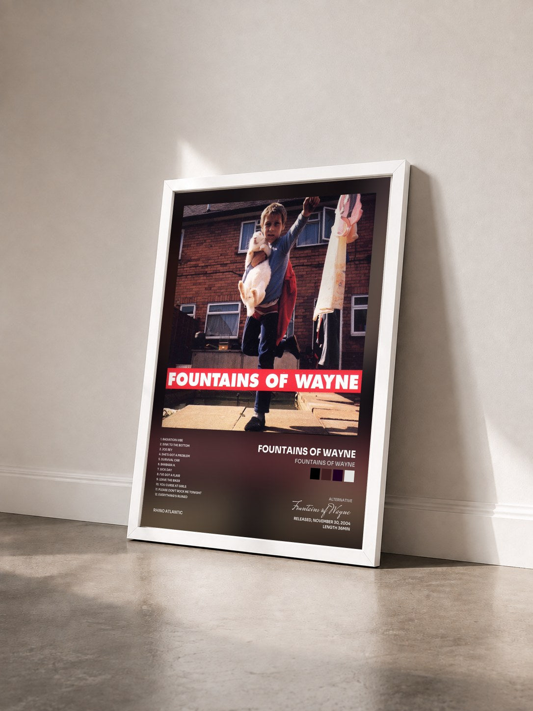 #blanc Tableau de l'album Fountains of Wayne de Fountains of Wayne vu de trois quarts, cadre blanc