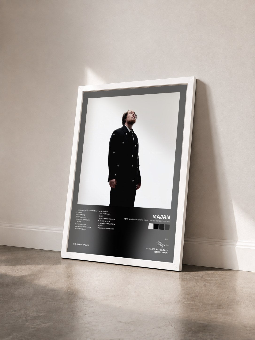 #blanc Tableau de l'album Wenn nichts von nichts kommt, woher komm' ich dann? de Majan vu de trois quarts, cadre blanc