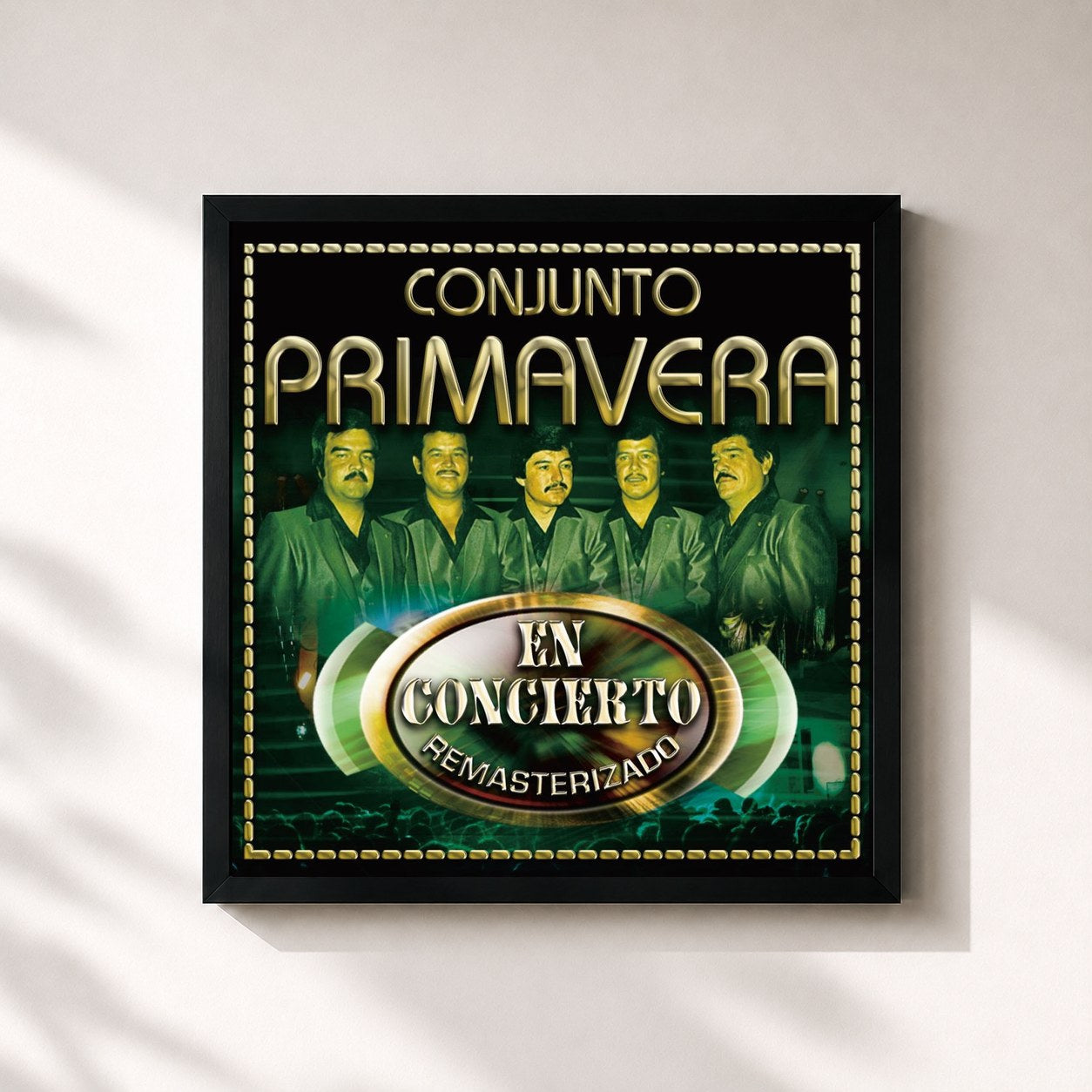 #noir Tableau carré de l'album En Concierto de Conjunto Primavera, cadre noir 32x32 cm