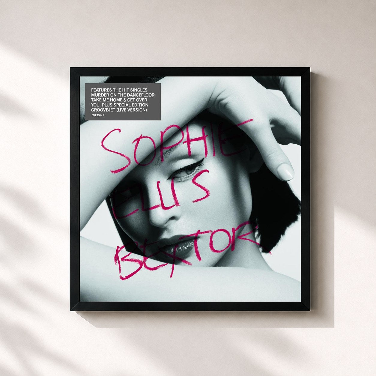#noir Tableau carré de l'album Read My Lips (Deluxe Version) de Sophie Ellis-Bextor, cadre noir 32x32 cm