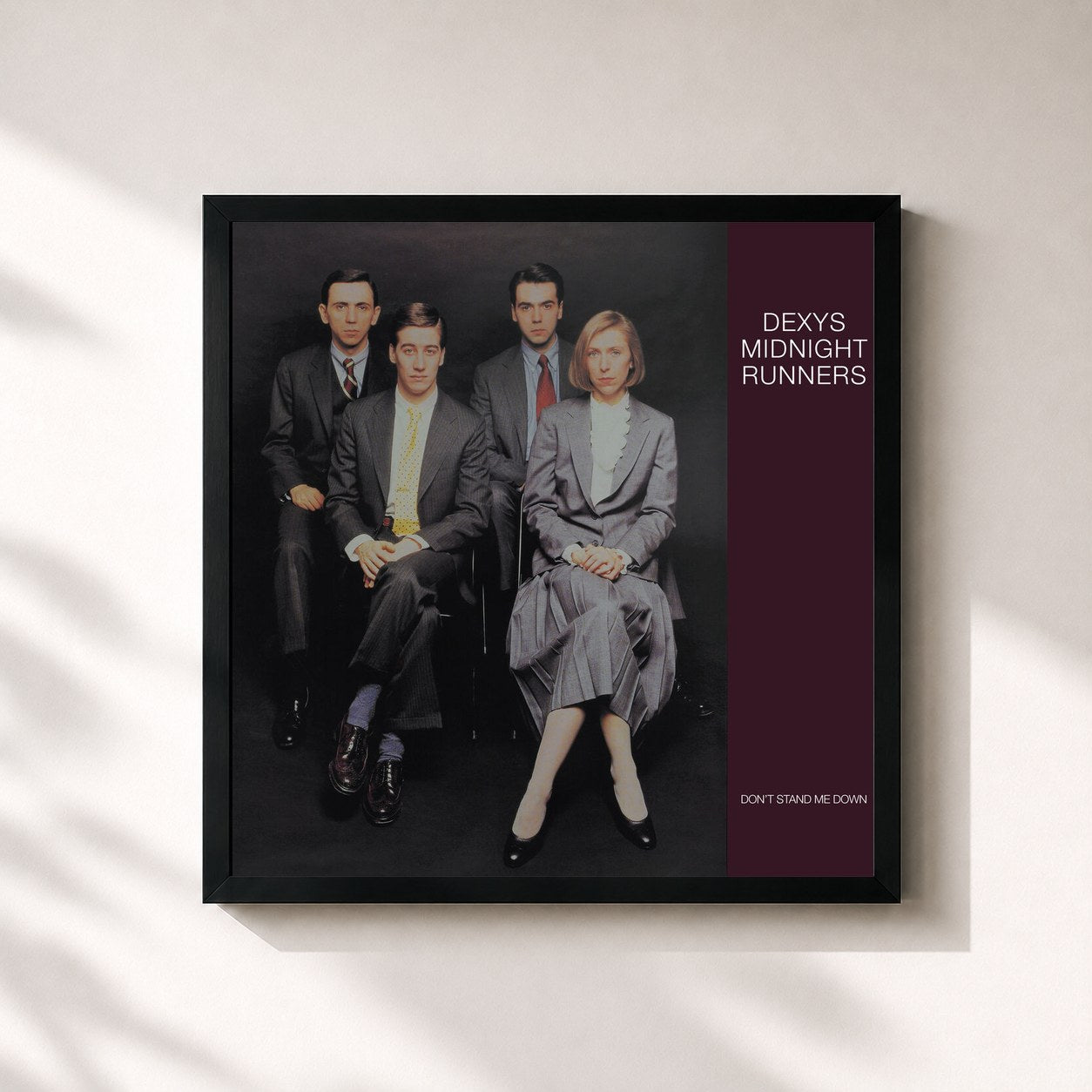 #noir Tableau carré de l'album Don't Stand Me Down de Dexys Midnight Runners, cadre noir 32x32 cm