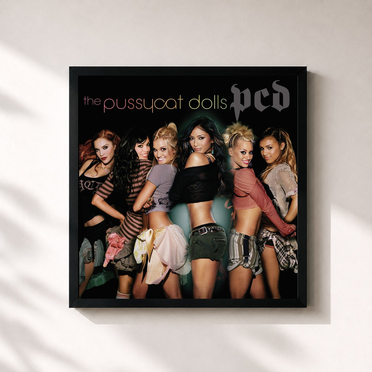 #noir PCD von The Pussycat Dolls als quadratischer Kunstdruck, schwarzer Rahmen 32x32 cm