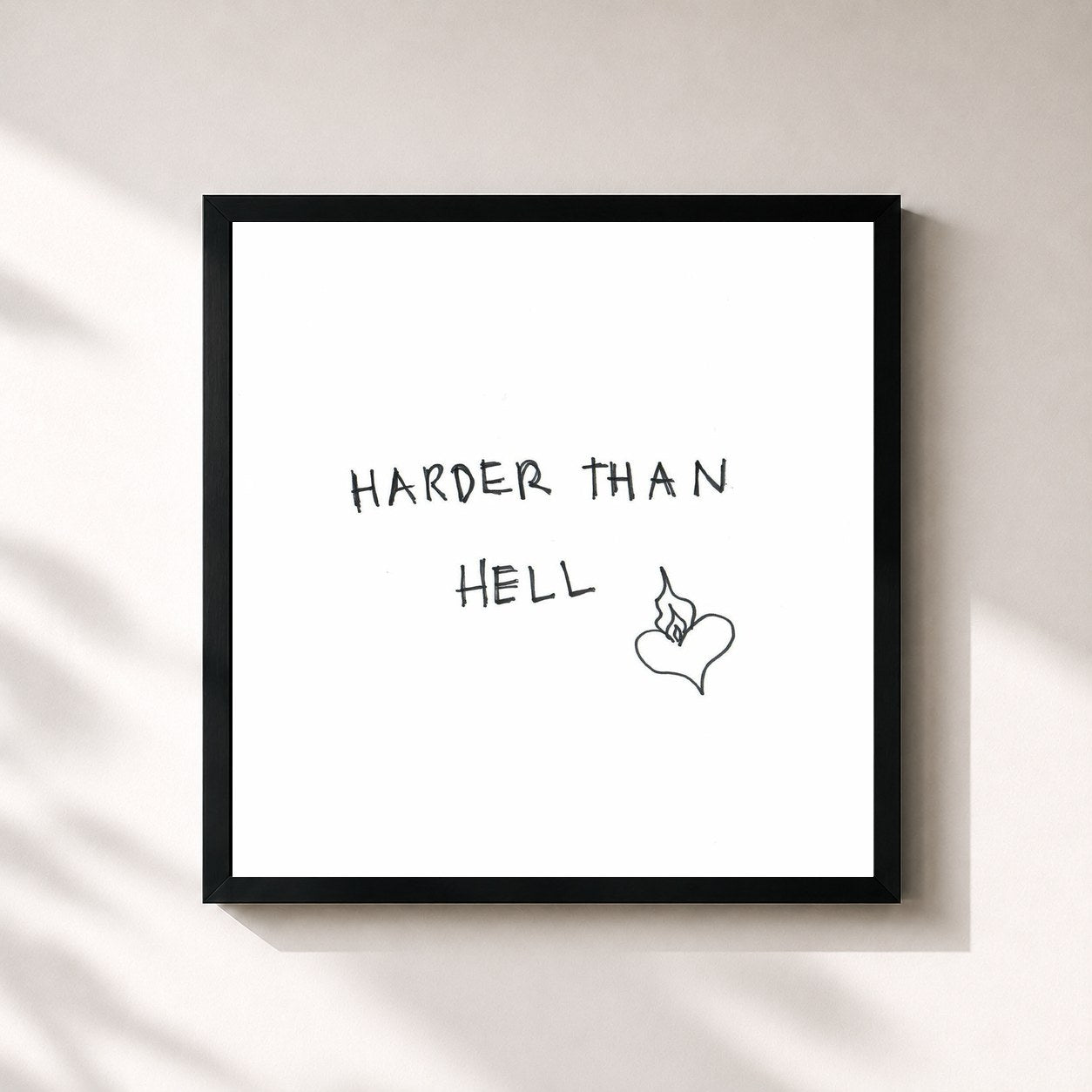 #noir Tableau carré de l'album Harder Than Hell de Florence + The Machine, cadre noir 32x32 cm