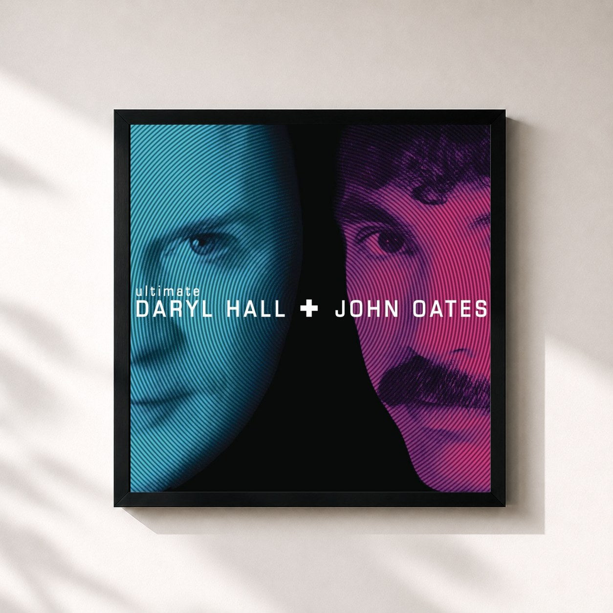 #noir Tableau carré de l'album Ultimate Daryl Hall & John Oates de Daryl Hall & John Oates, cadre noir 32x32 cm