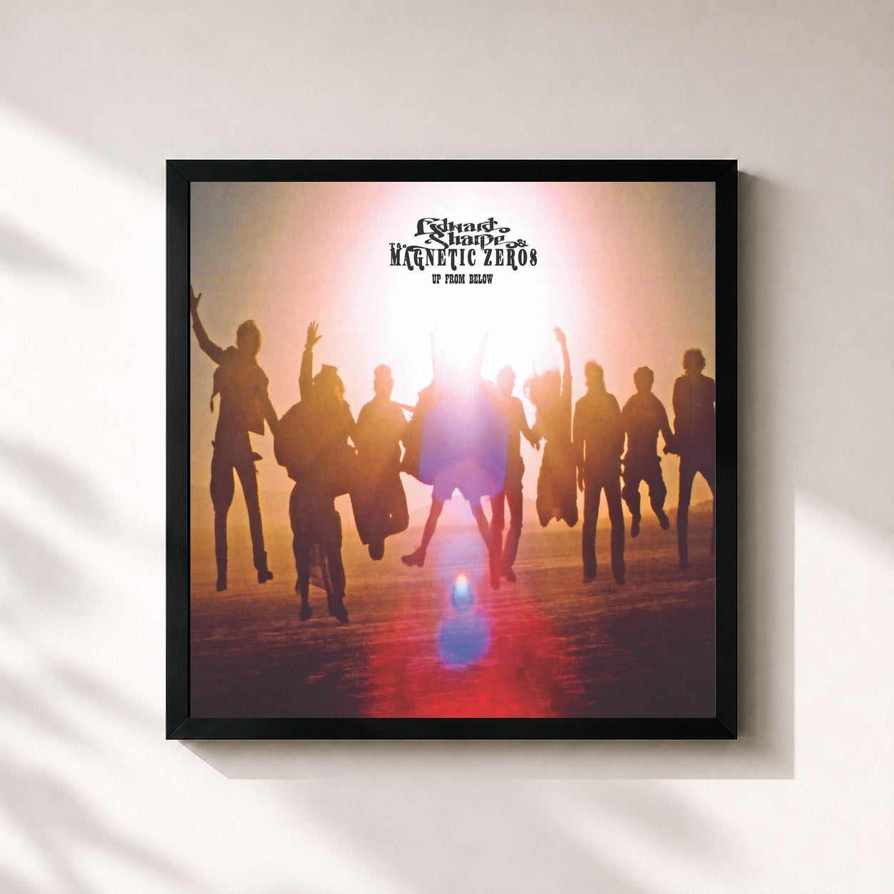#noir Tableau carré de l'album Up from Below de Edward Sharpe & The Magnetic Zeros, cadre noir 32x32 cm
