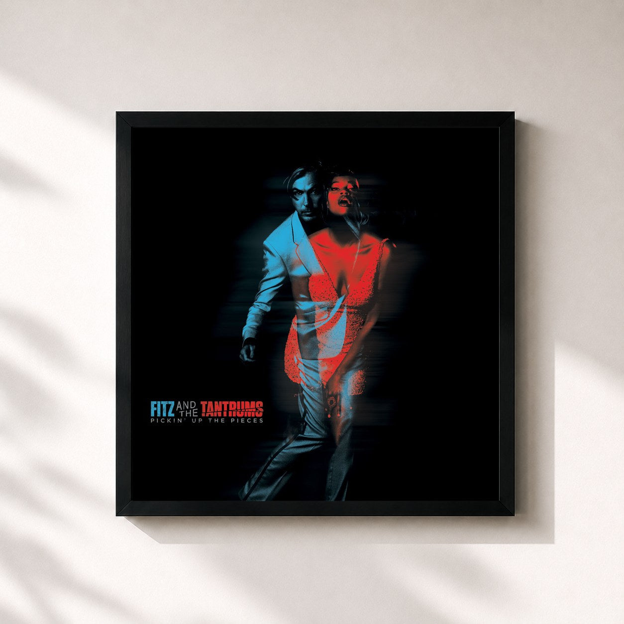 #noir Tableau carré de l'album Pickin' Up The Pieces de Fitz and The Tantrums, cadre noir 32x32 cm