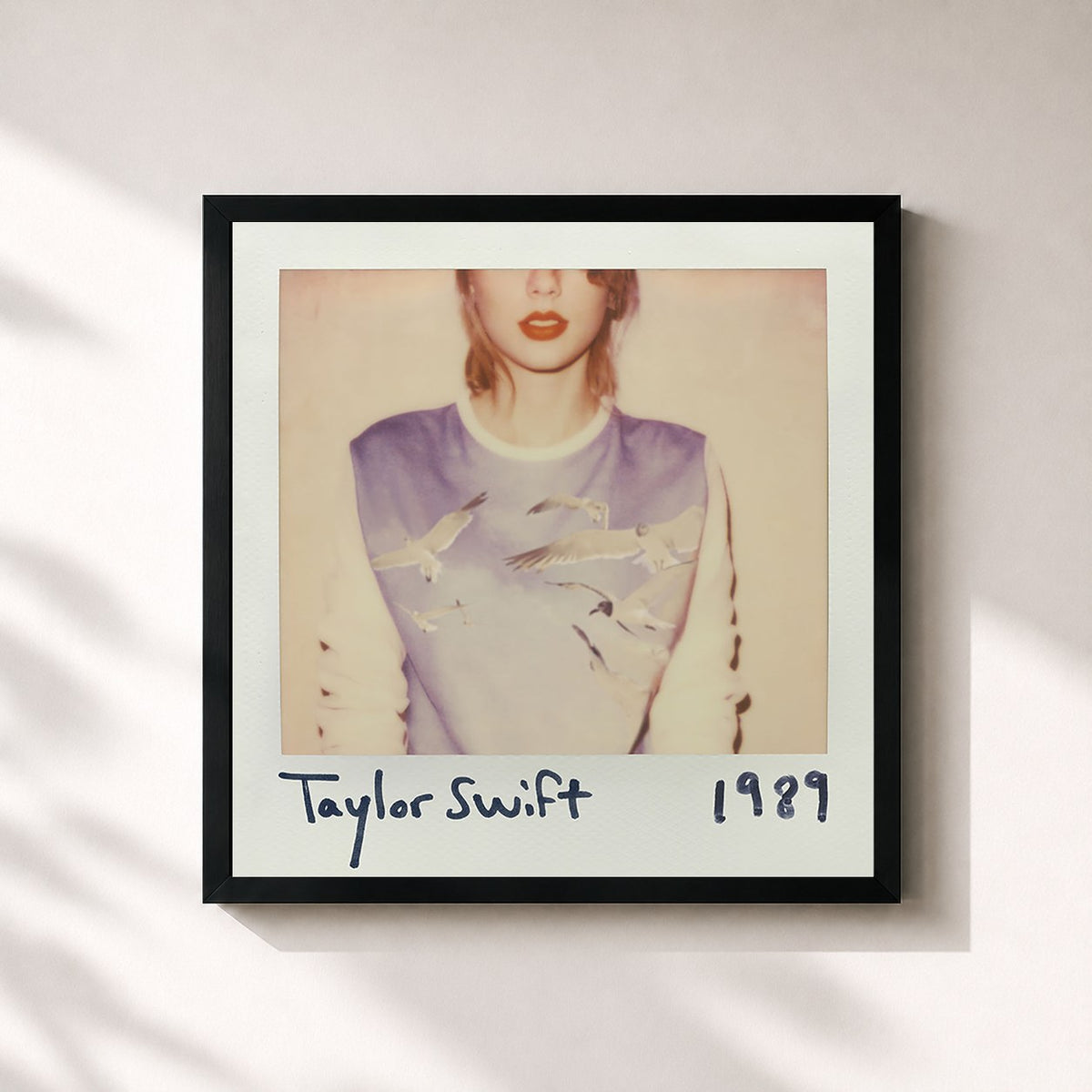 #noir Tableau carré de l'album 1989 de Taylor Swift, cadre noir 32x32 cm