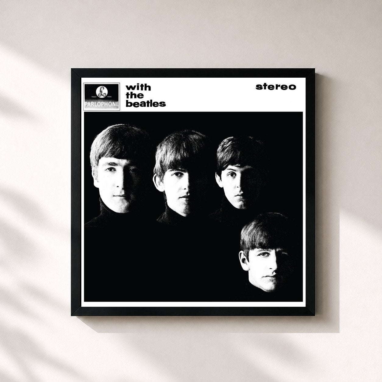 #noir With The Beatles (Remastered) by The Beatles as a square framed art print, black 32x32 cm frame