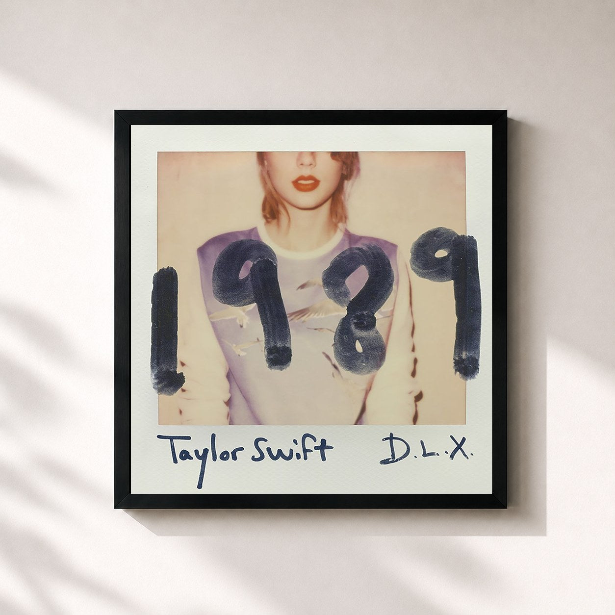 #noir Tableau carré de l'album 1989 (Deluxe) de Taylor Swift, cadre noir 32x32 cm