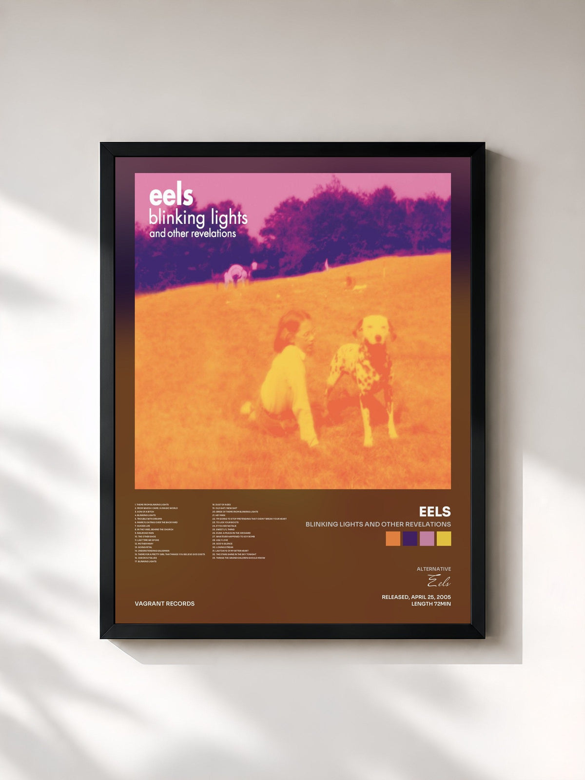 #noir Tableau de l'album Blinking Lights and Other Revelations de Eels, cadre noir, imprimé et encadré en France