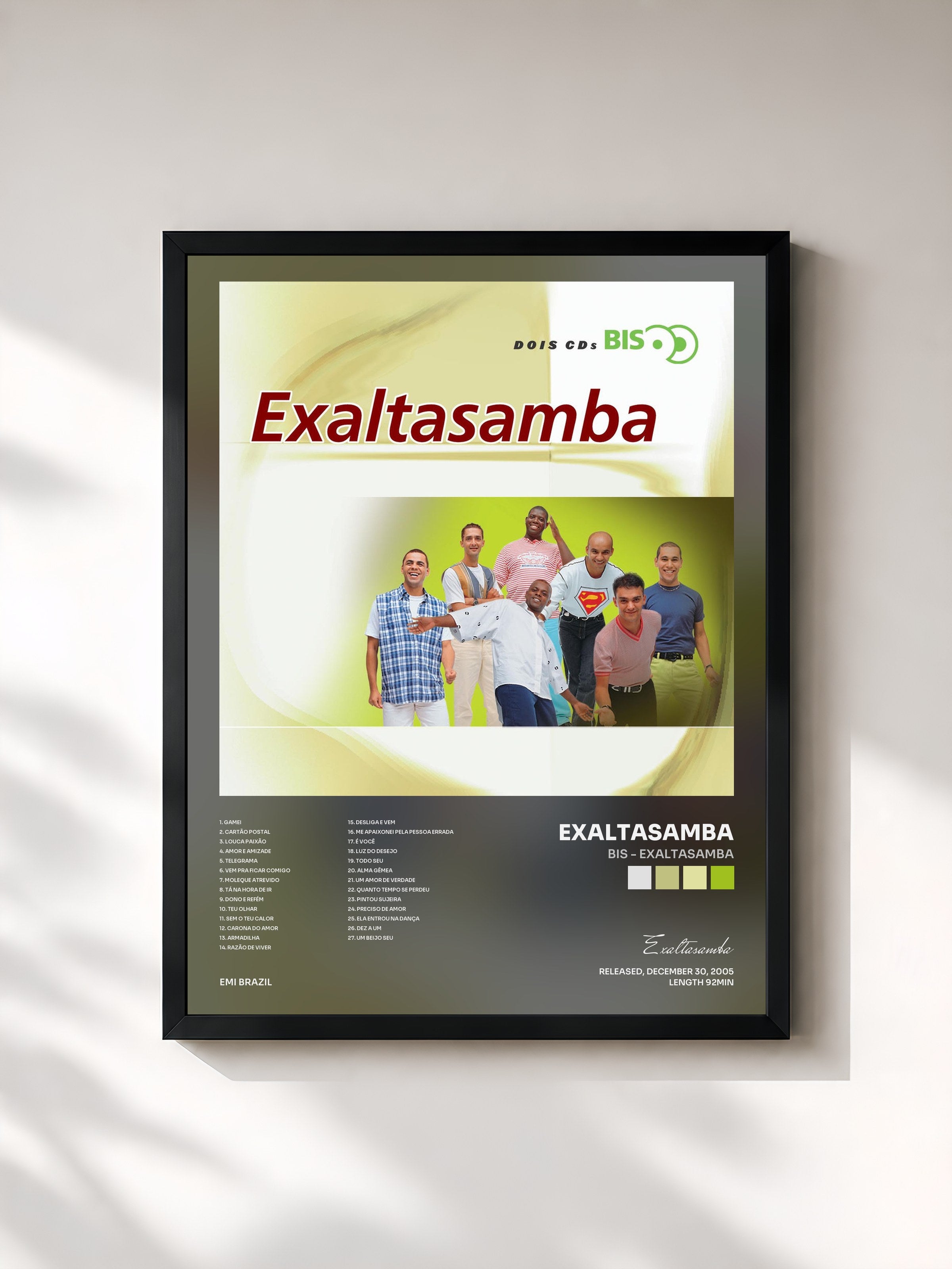 #noir Tableau de l'album Bis - ExaltaSamba de Exaltasamba, cadre noir, imprimé et encadré en France