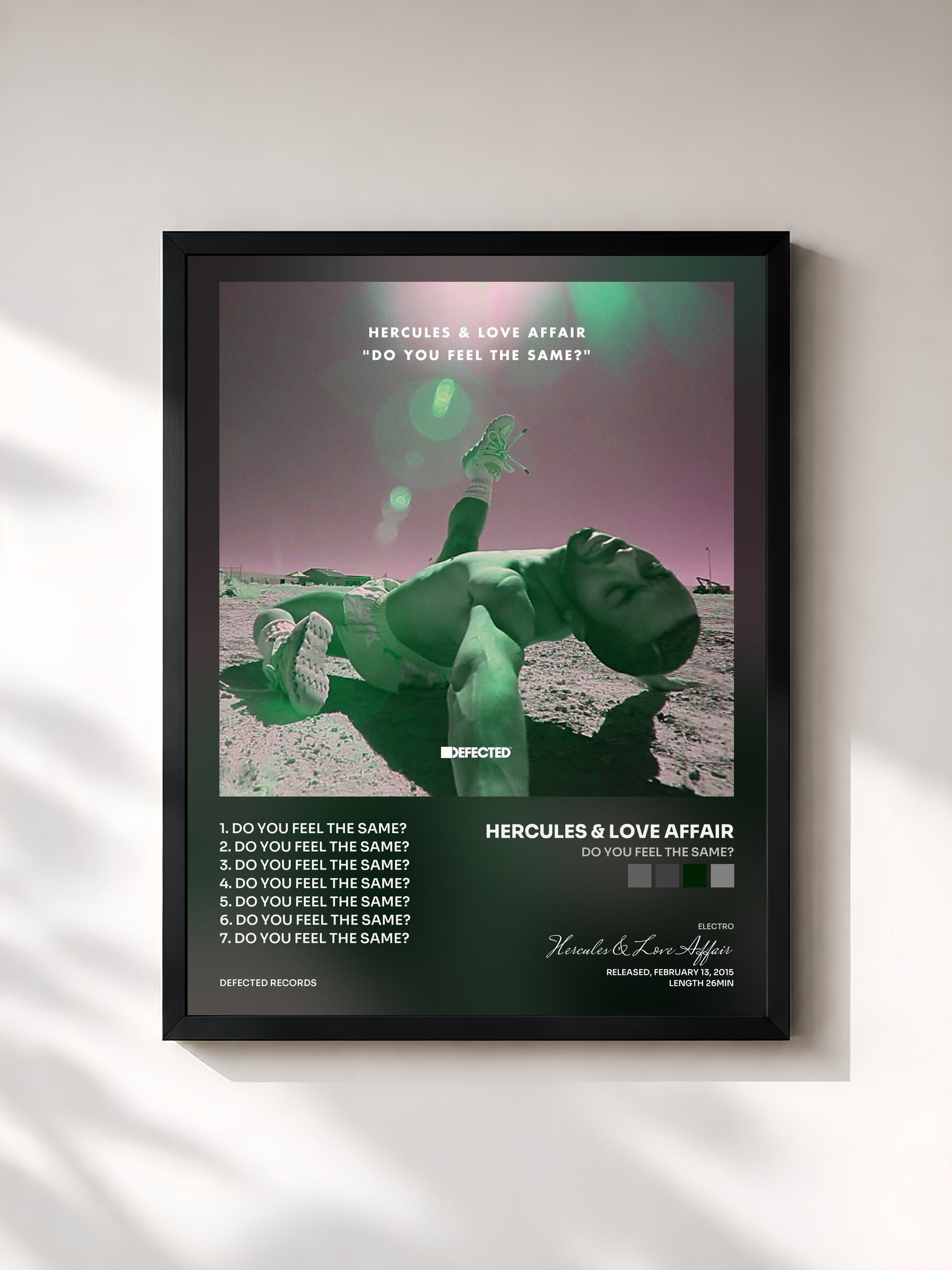 #noir Tableau de l'album Do You Feel The Same? de Hercules & Love Affair, cadre noir, imprimé et encadré en France