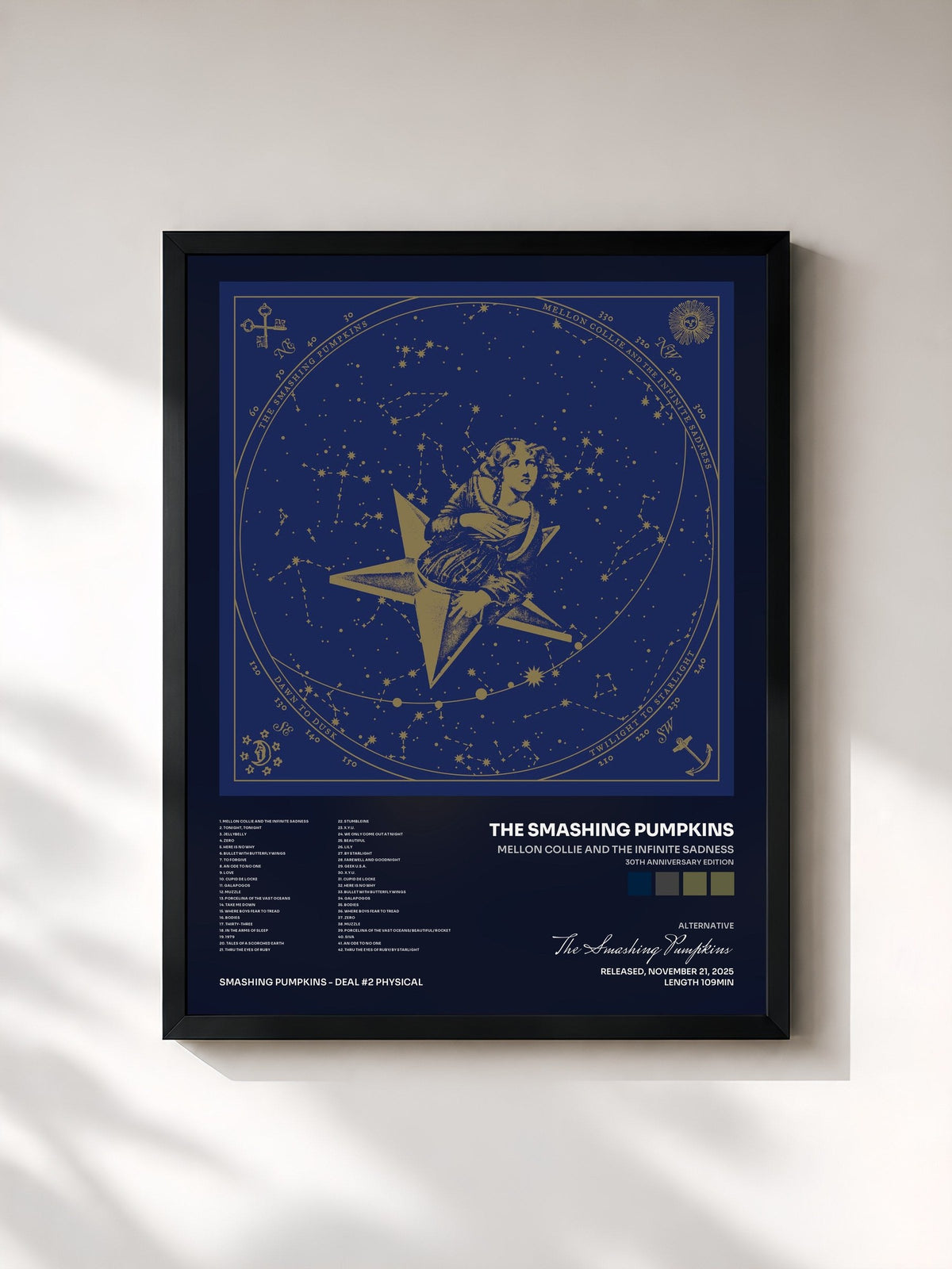 #noir Mellon Collie And The Infinite Sadness (30th Anniversary Edition) von The Smashing Pumpkins als gerahmter Kunstdruck, schwarzer Rahmen, gedruckt und gerahmt in Frankreich