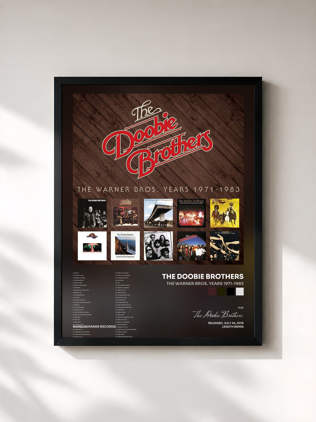 #noir Tableau de l'album The Warner Bros. Years 1971-1983 de The Doobie Brothers, cadre noir, imprimé et encadré en France