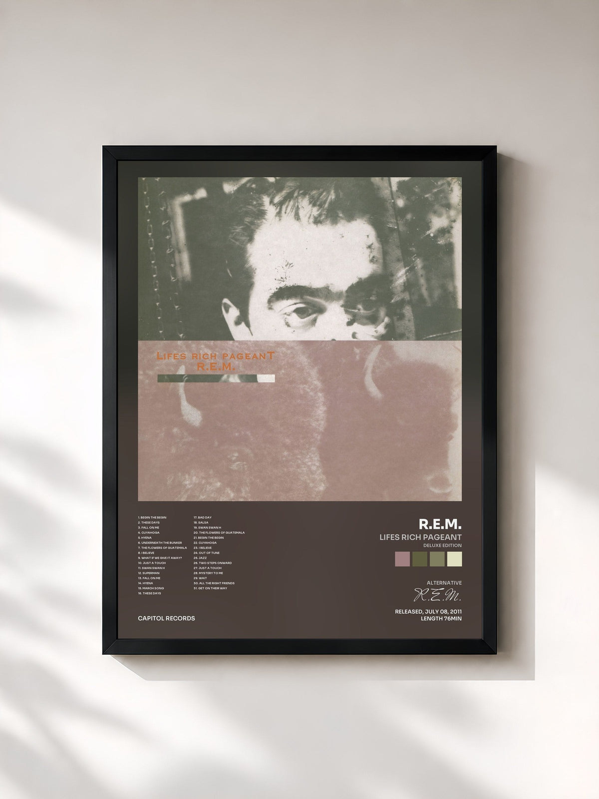 #noir Tableau de l'album Lifes Rich Pageant (Deluxe Edition) de R.E.M., cadre noir, imprimé et encadré en France