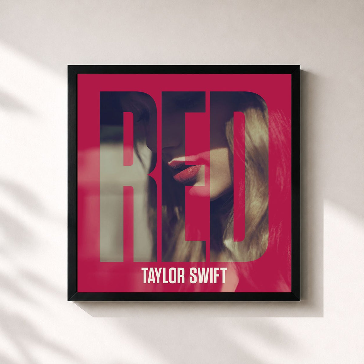#noir Tableau carré de l'album Red (Deluxe Edition) de Taylor Swift, cadre noir 32x32 cm