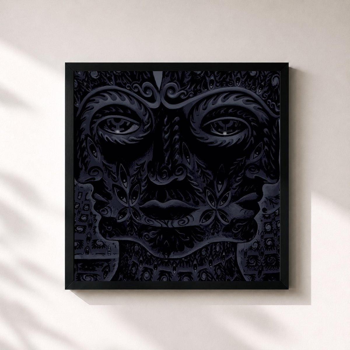 #noir Tableau carré de l'album 10,000 Days de TOOL, cadre noir 32x32 cm