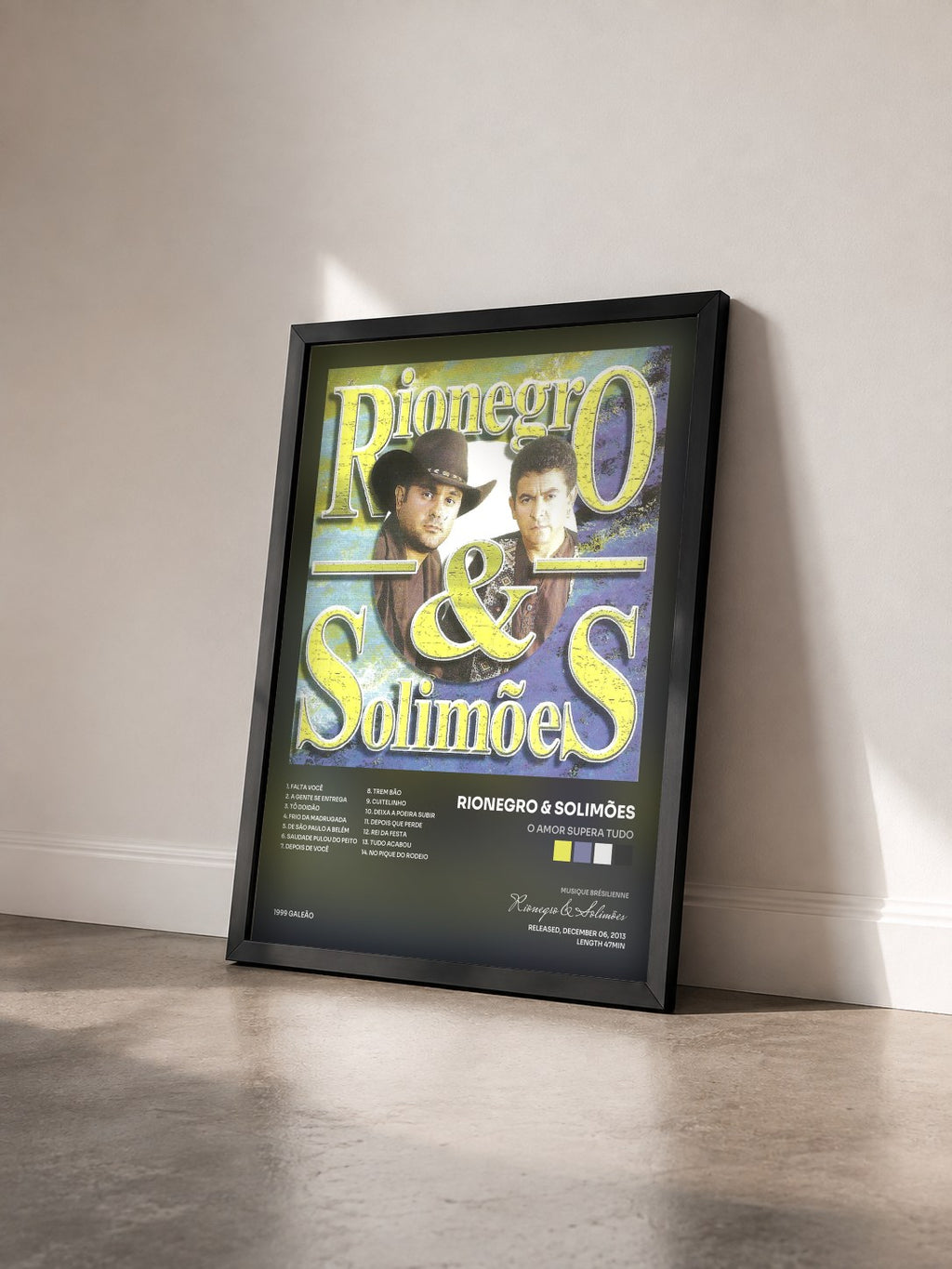 #noir Tableau de l'album O Amor Supera Tudo de Rionegro & Solimões vu de trois quarts, cadre noir