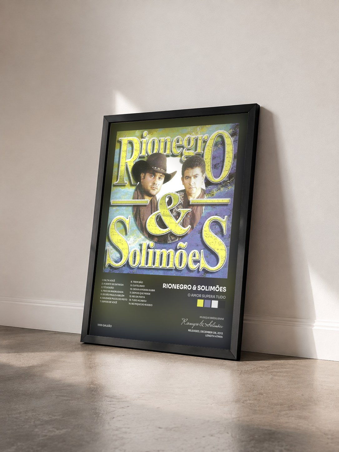 #noir Tableau de l'album O Amor Supera Tudo de Rionegro & Solimões vu de trois quarts, cadre noir
