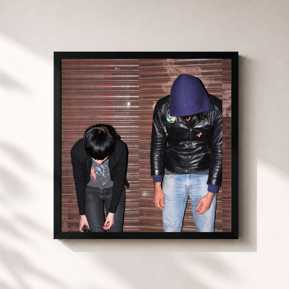 #noir Tableau carré de l'album Crystal Castles de Crystal Castles, cadre noir 32x32 cm