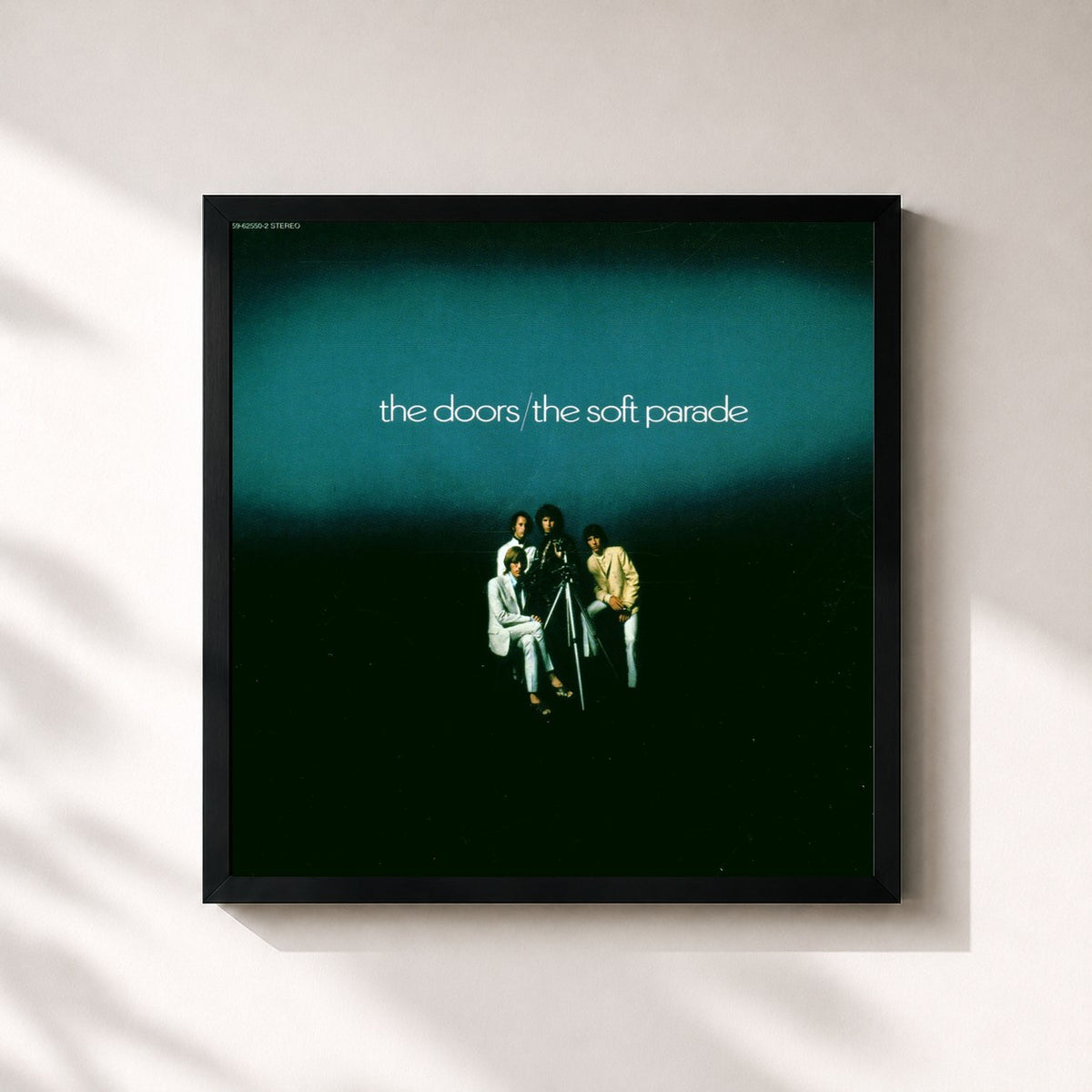 #noir Tableau carré de l'album The Soft Parade de The Doors, cadre noir 32x32 cm