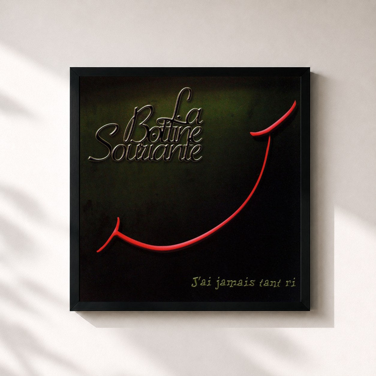 #noir Tableau carré de l'album J'ai jamais tant ri de La Bottine Souriante, cadre noir 32x32 cm