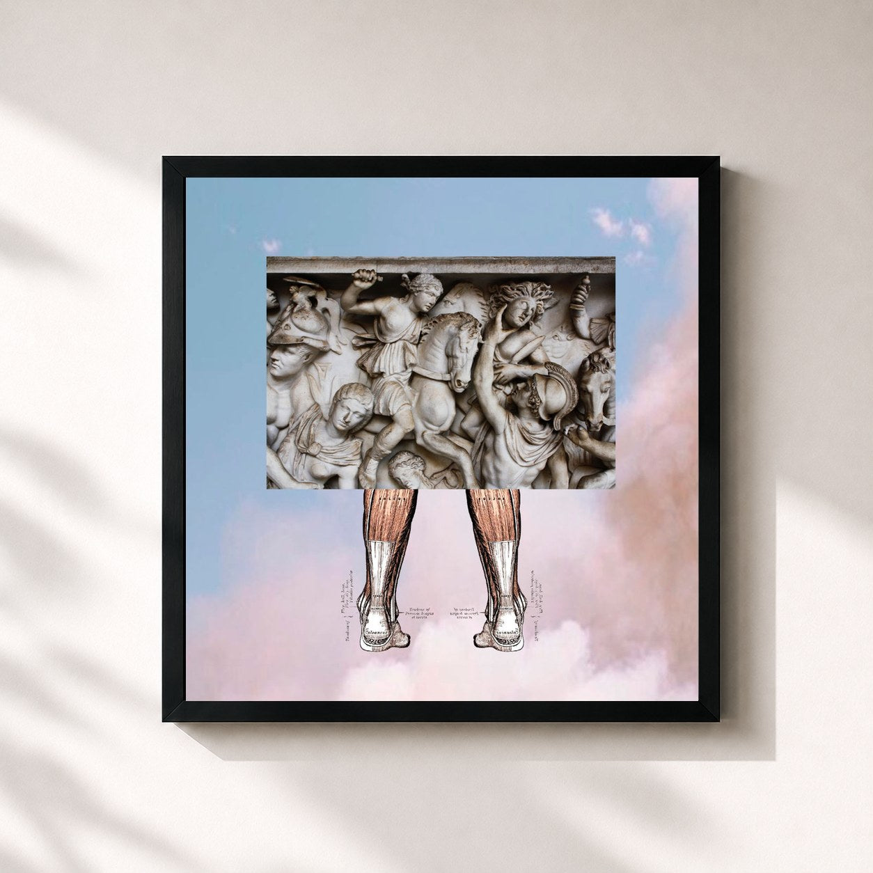 #noir Tableau carré de l'album I No Longer Fear The Razor Guarding My Heel (III) de $uicideboy$, cadre noir 32x32 cm