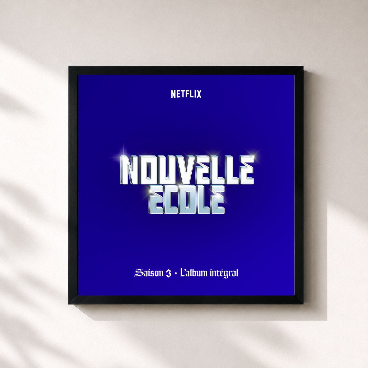 #noir Tableau carré de l'album Nouvelle École | Saison 3 | L'album Intégral (Série Netflix) de Nouvelle Ecole, cadre noir 32x32 cm