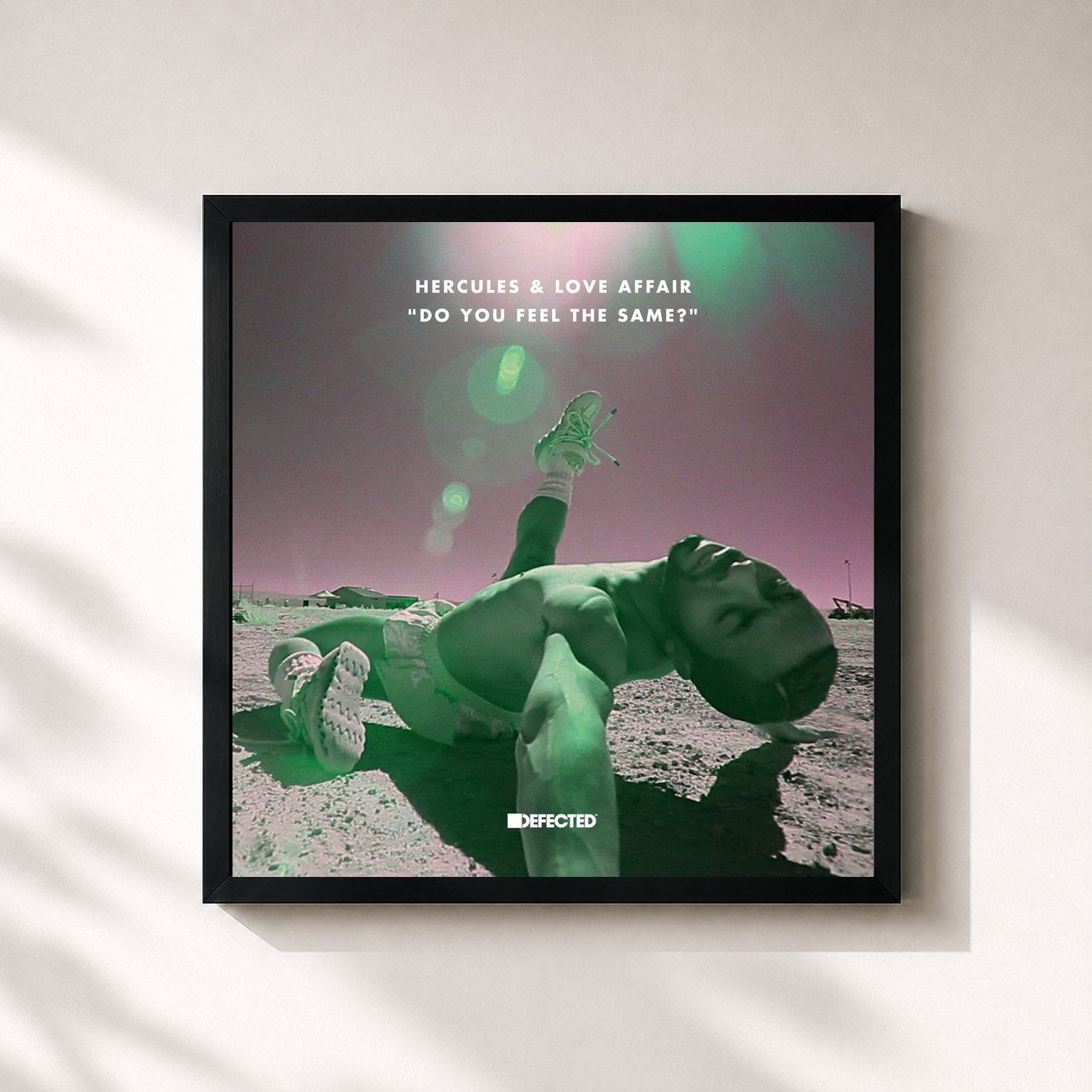 #noir Tableau carré de l'album Do You Feel The Same? de Hercules & Love Affair, cadre noir 32x32 cm
