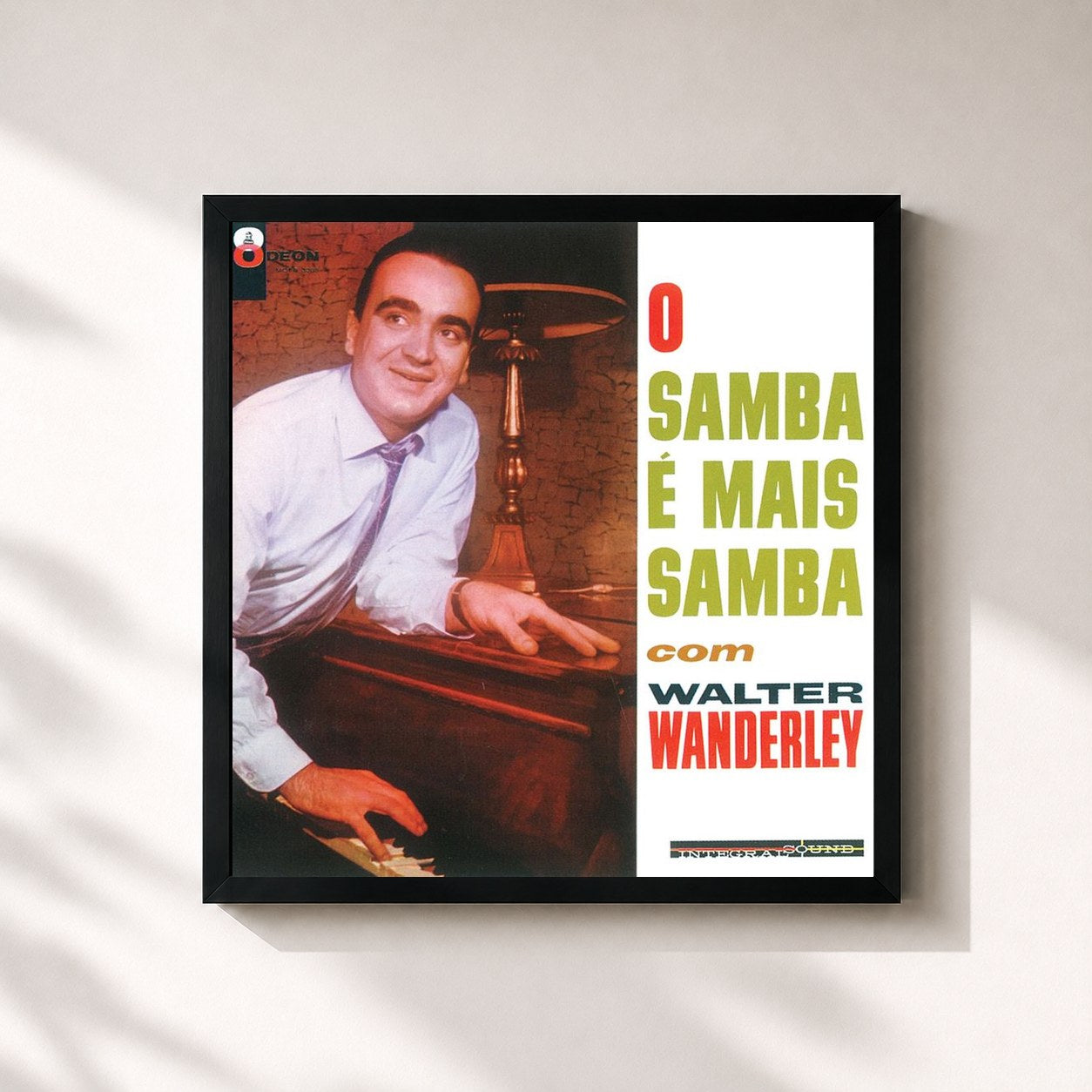 #noir Tableau carré de l'album O Samba É Mais Samba Com Walter Wanderley de Walter Wanderley, cadre noir 32x32 cm