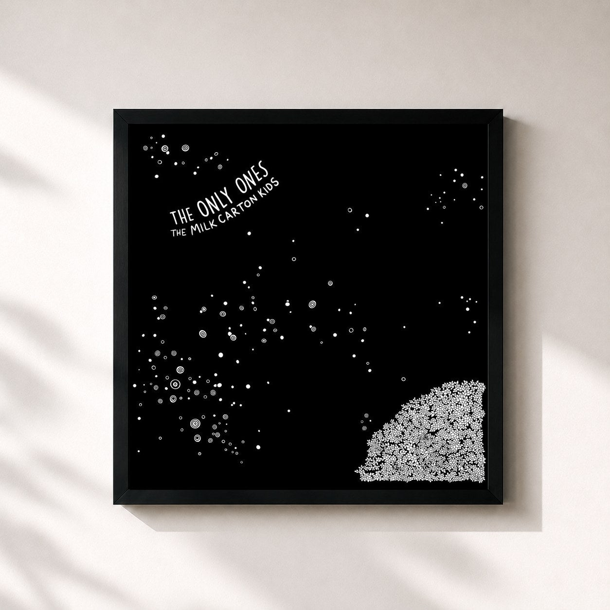 #noir Tableau carré de l'album The Only Ones de The Milk Carton Kids, cadre noir 32x32 cm