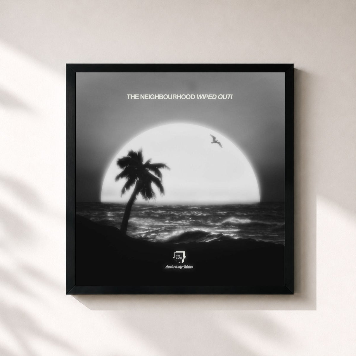 #noir Tableau carré de l'album Wiped Out! (10th Anniversary Edition) de The Neighbourhood, cadre noir 32x32 cm