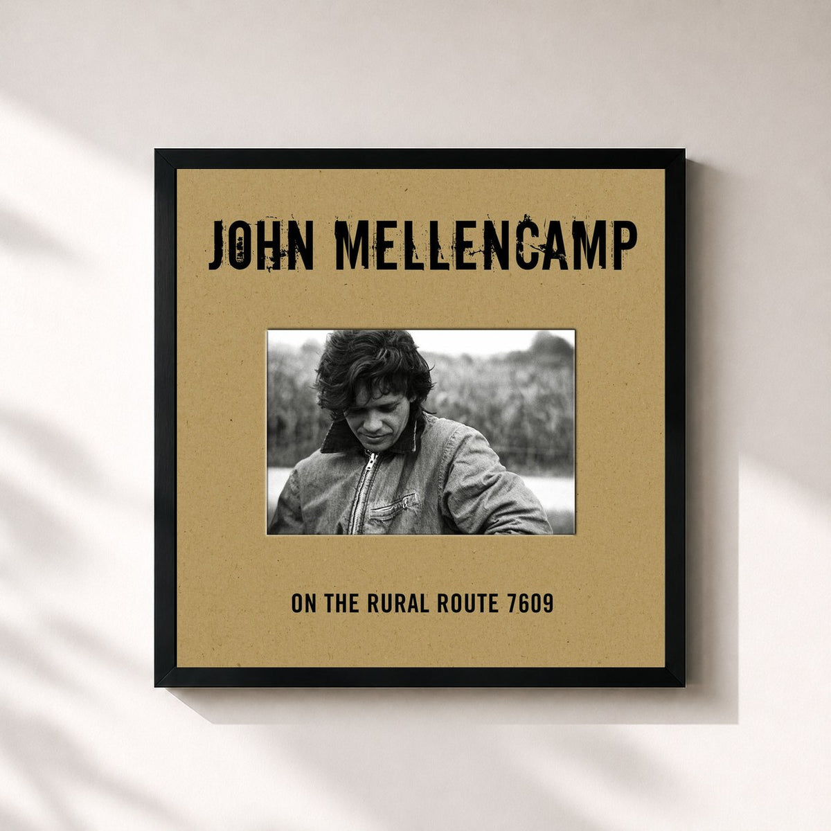 #noir On The Rural Route 7609 by John Mellencamp as a square framed art print, black 32x32 cm frame