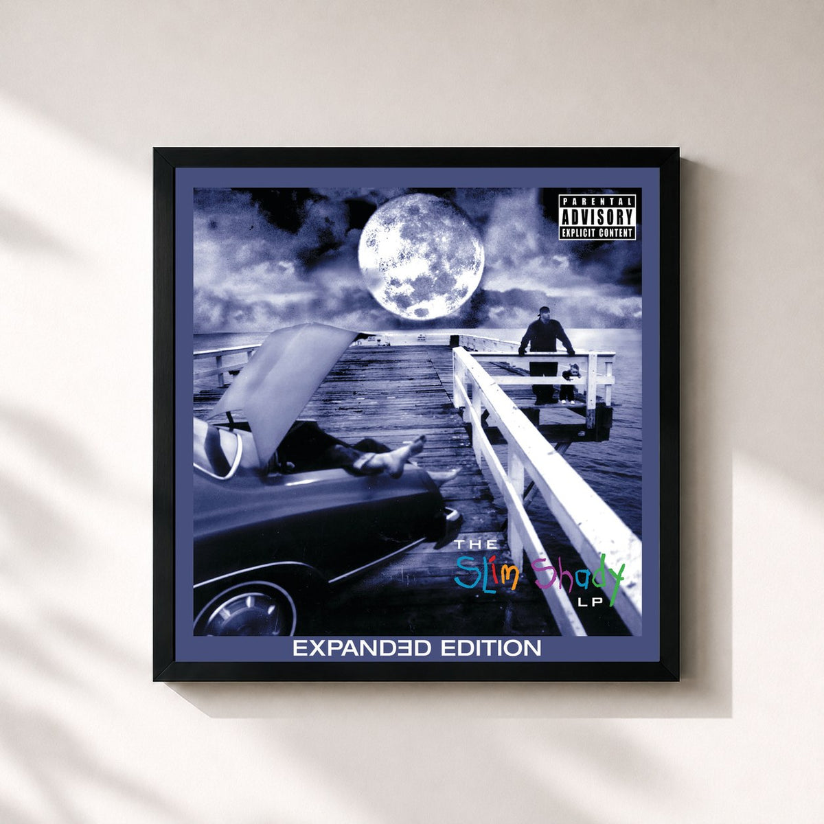 #noir Tableau carré de l'album The Slim Shady LP (Expanded Edition) de Eminem, cadre noir 32x32 cm