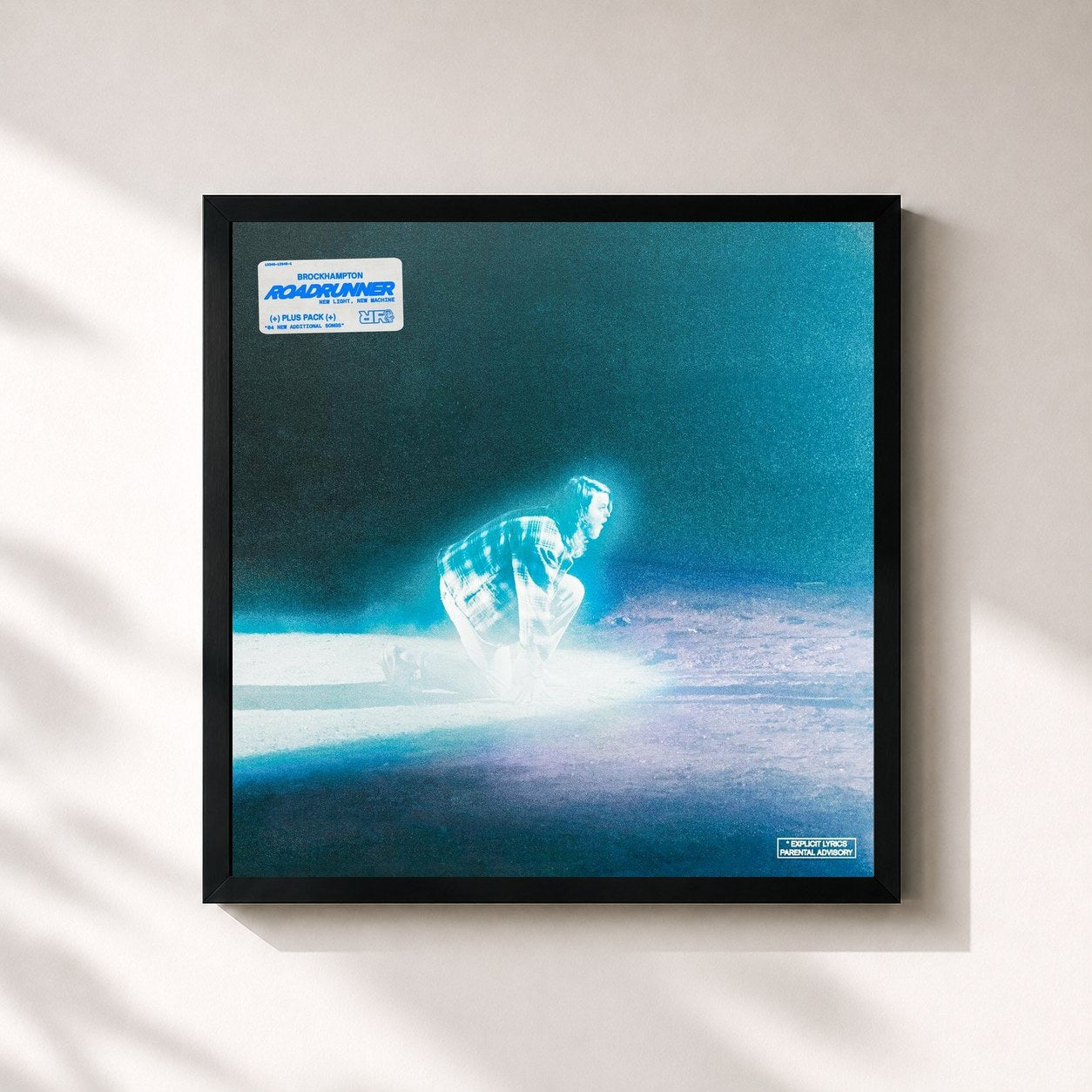 #noir Tableau carré de l'album ROADRUNNER: NEW LIGHT, NEW MACHINE PLUS PACK de BROCKHAMPTON, cadre noir 32x32 cm