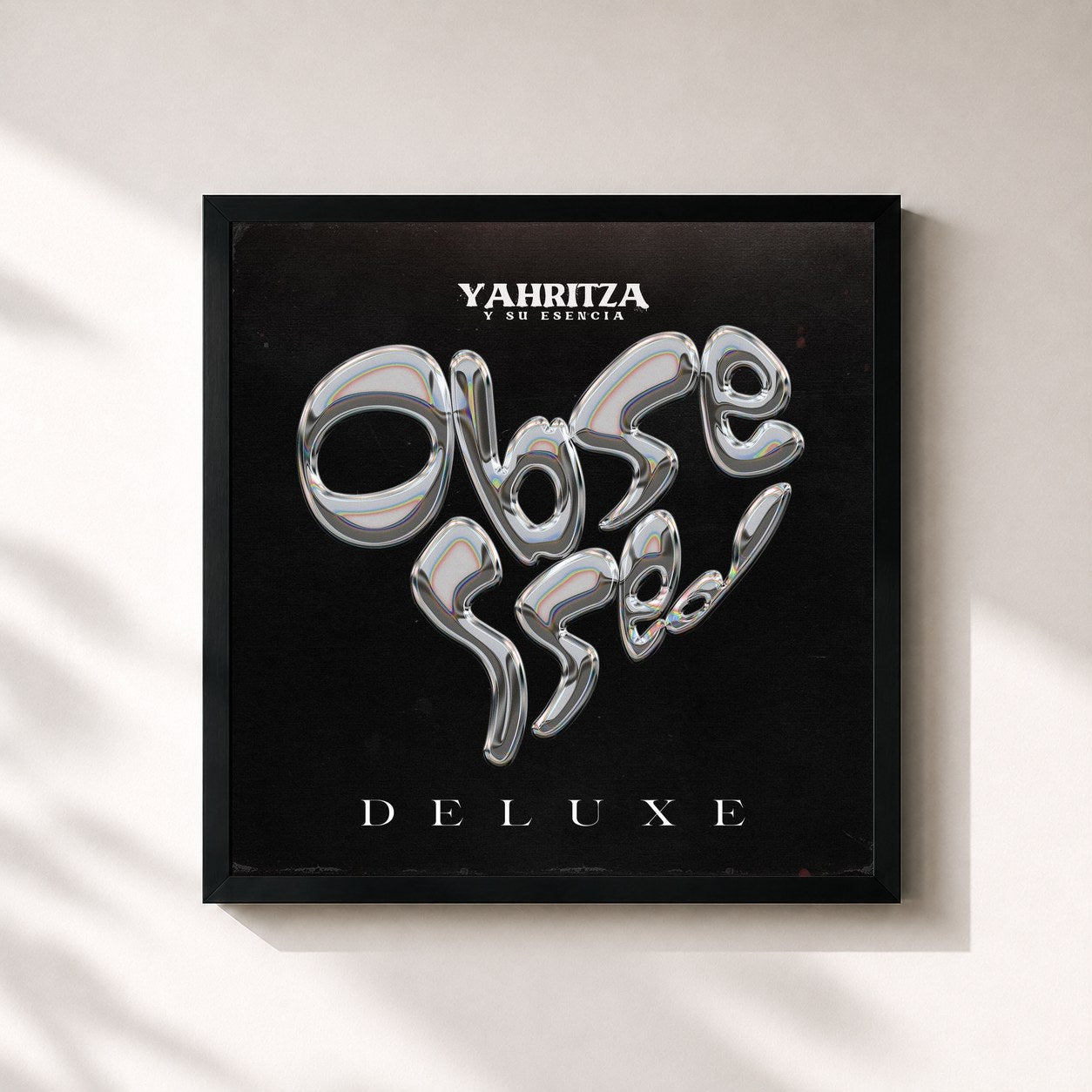 #noir Tableau carré de l'album Obsessed (Deluxe) de Yahritza Y Su Esencia, cadre noir 32x32 cm