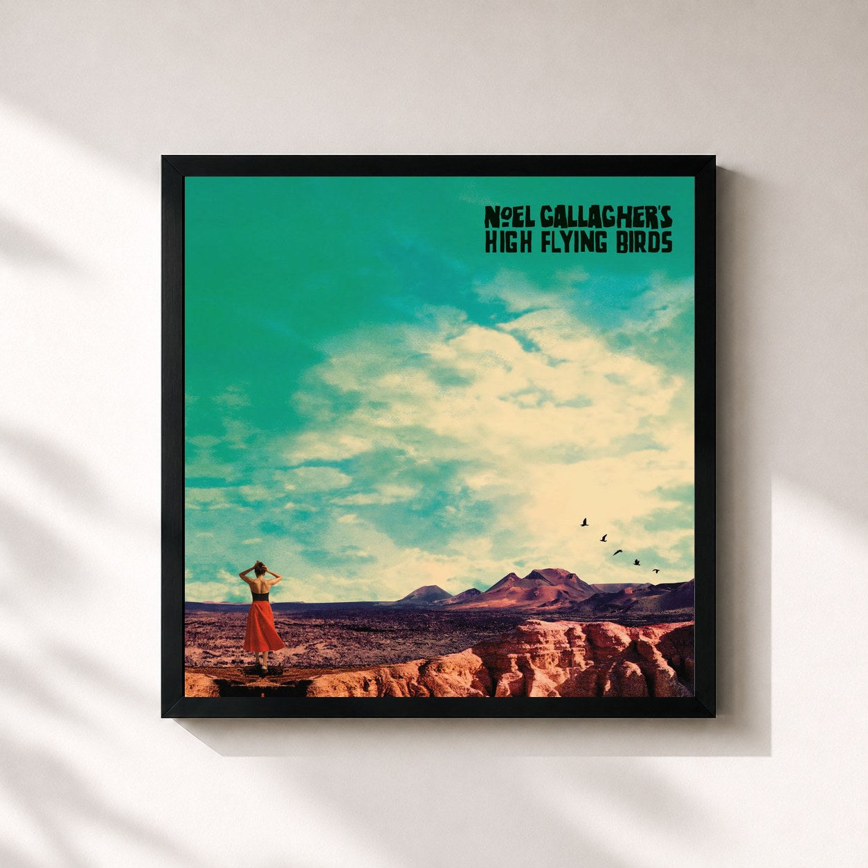 #noir Tableau carré de l'album Who Built The Moon? (Deluxe) de Noel Gallagher's High Flying Birds, cadre noir 32x32 cm